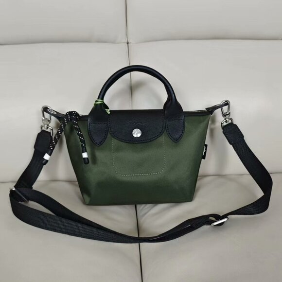 Longchamp Women's Green and Black Tote Bag